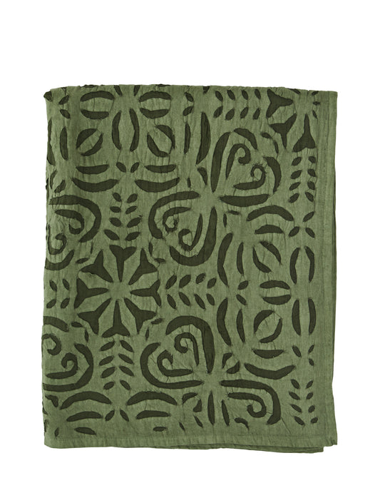 Handmade cutwork throw