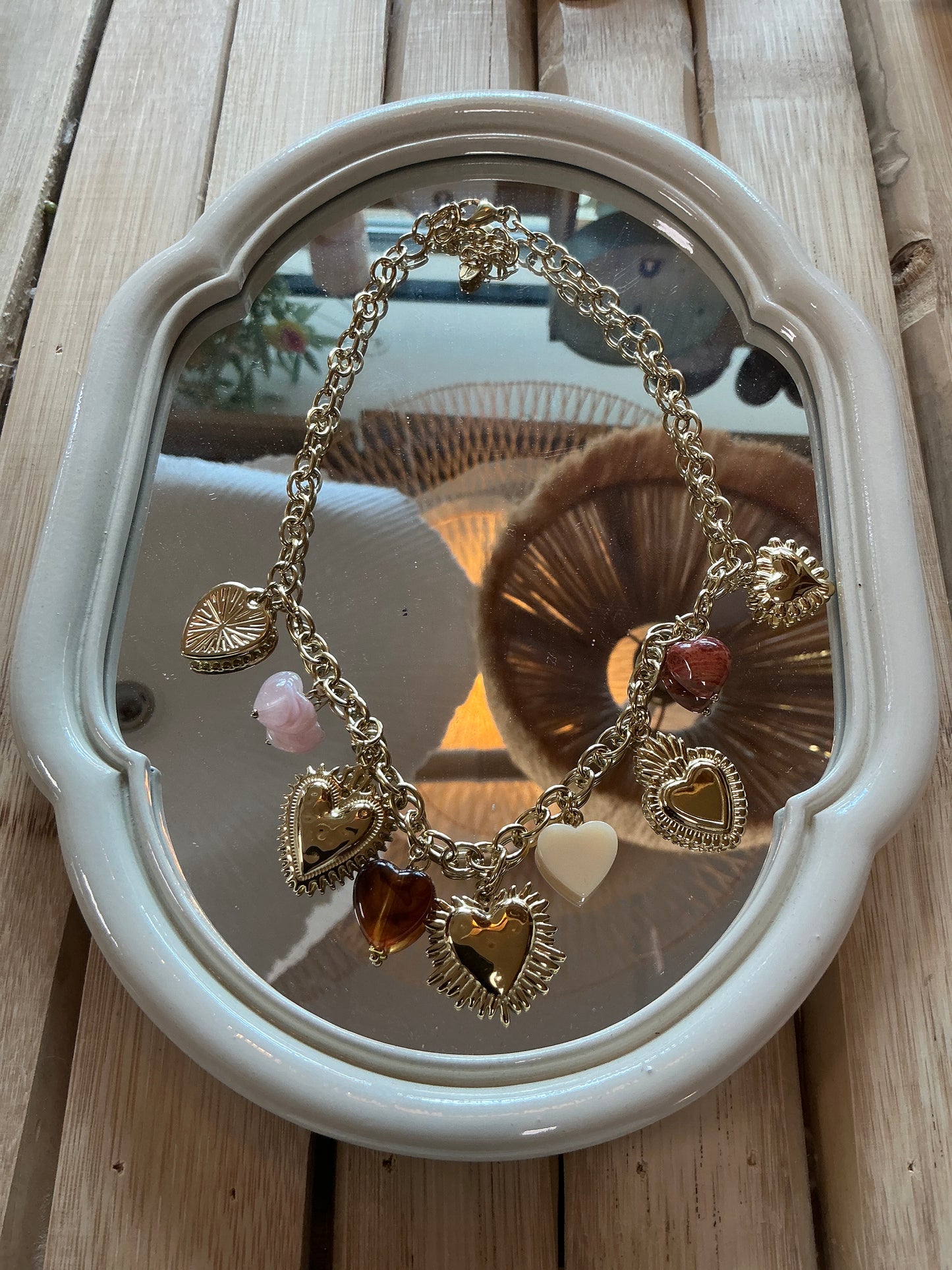 Collier doré multiples cœur
