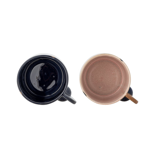 Tasse, Marron, Grès set de 2 , D9xH8 cm - Bolivia