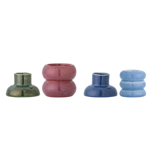 Tana Votive & Candle Holder, Multicolore, Grès D6xH7/D6xH7,5 cm, Set of 2