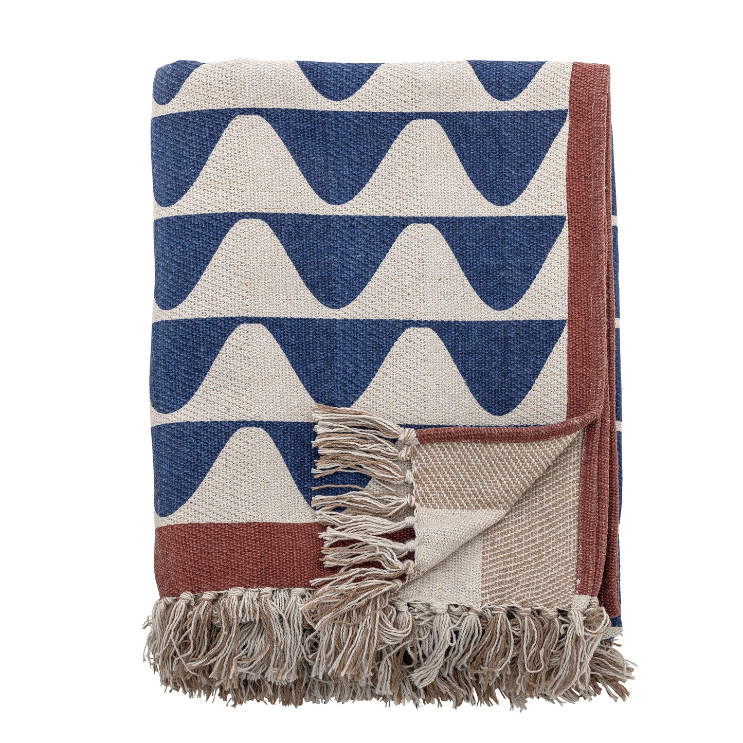Plaid, Multicolore, Coton recyclé - Rimme L160xW130 cm