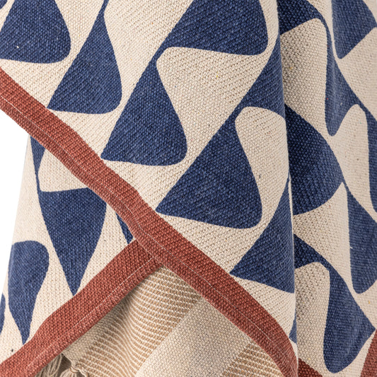 Plaid, Multicolore, Coton recyclé - Rimme L160xW130 cm
