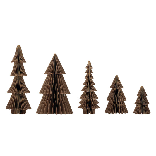 Arbre déco, Marron, FSC®Mix, Paper, Milan D7,5/12,5/7,5/5/8xH17,5/20/12,5/9/22,5cm, Set of 5