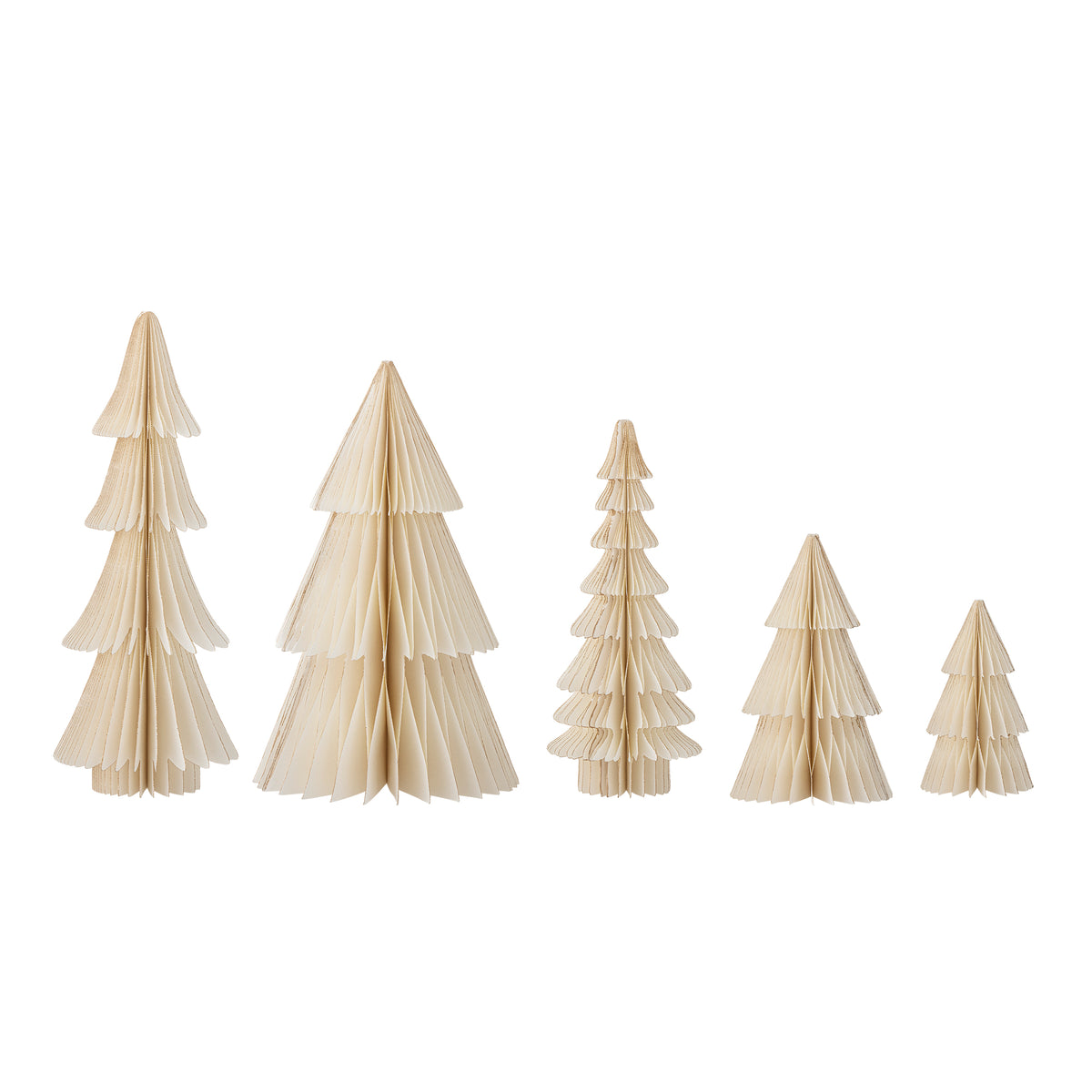Arbre déco, Blanc, FSC®Mix, Paper, Milan D7,5/12,5/7,5/5/8xH17,5/20/12,5/9/22,5cm, Set of 5