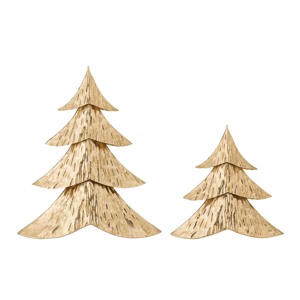 Arbre déco, Or, Fer, Kaiam L23xH23,5xW5/L30xH37xW7 cm, Set of 2
