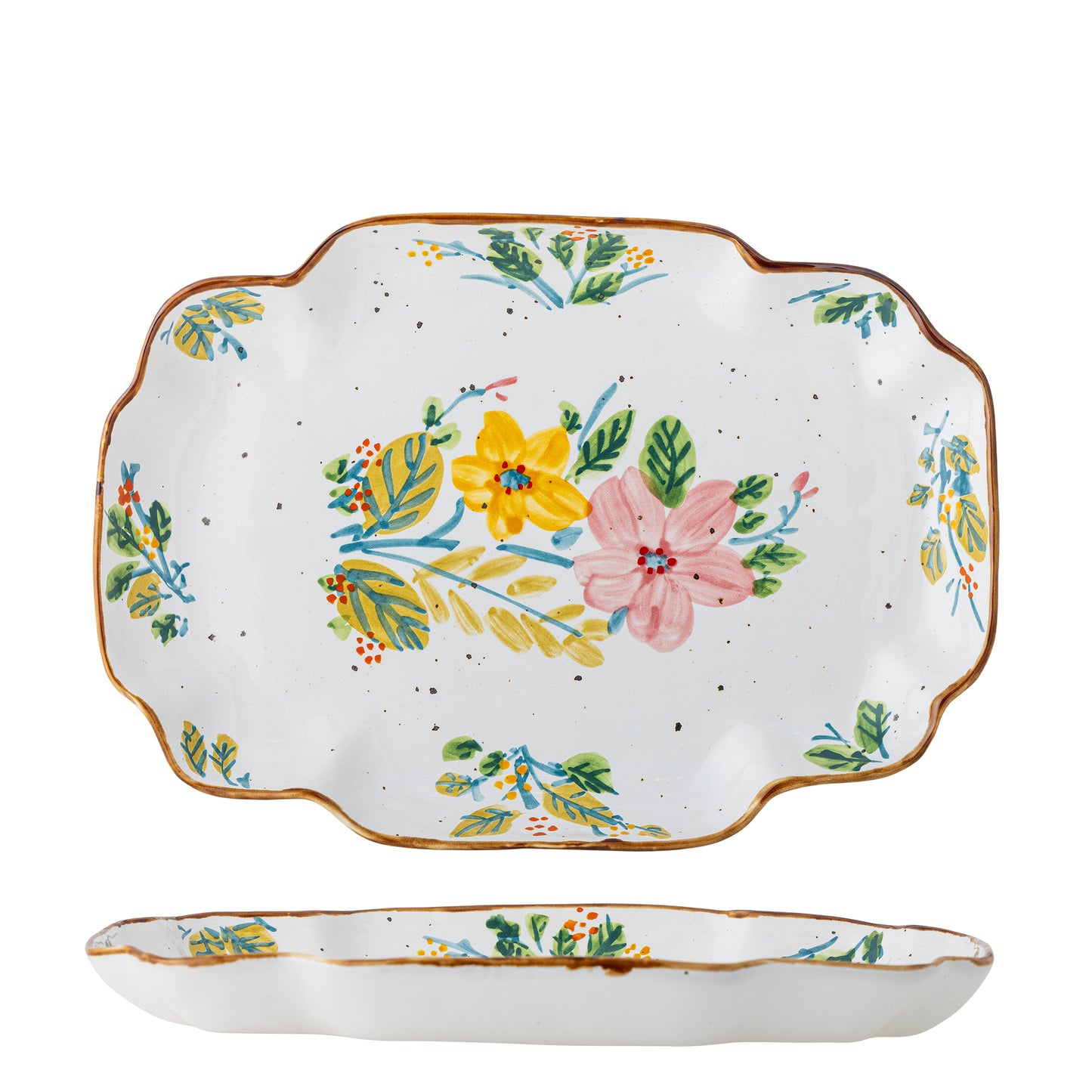 Assiette de service, Multicolore, Grès - Savina L31xH3xW21 cm