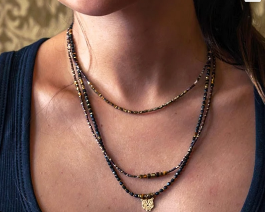 LEOPARD Slim 3 Collier et Bracelet 3 tours