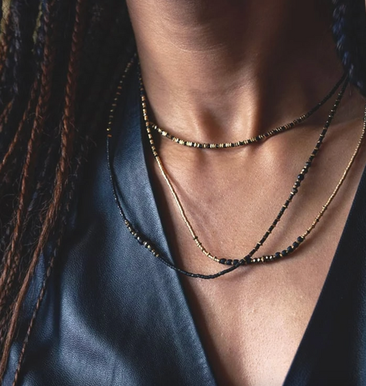 NEW ALICIA - Black Panther Collier ras du cou - Ultra fin