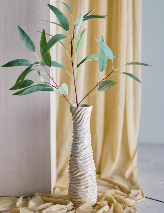 Damien Vase, Blanc, Grès