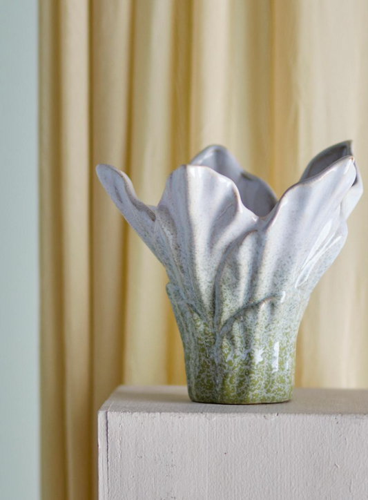 Erato Vase, Verte, Grès