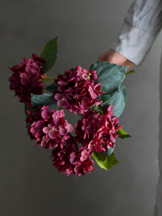 Hydrangea Tige, Rouge, Fleurs artificielles