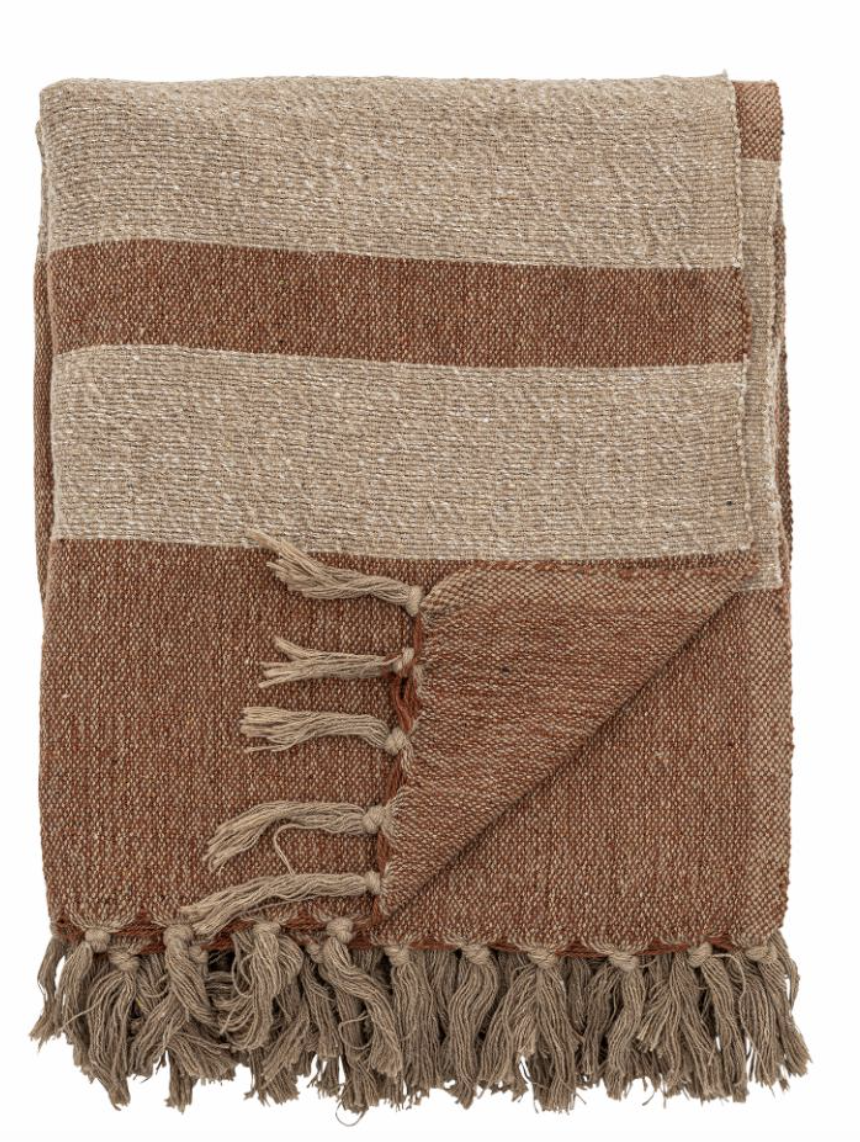 Temi Plaid, Marron, Coton recyclé
