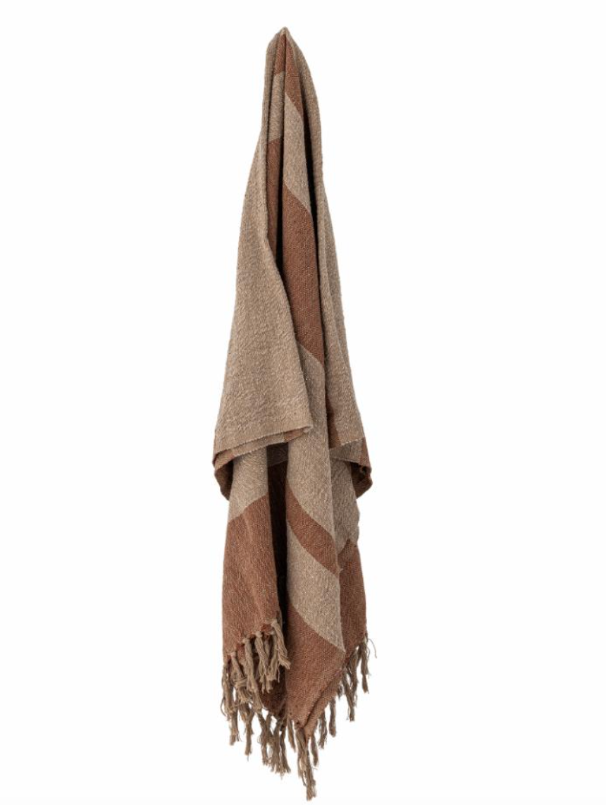 Temi Plaid, Marron, Coton recyclé