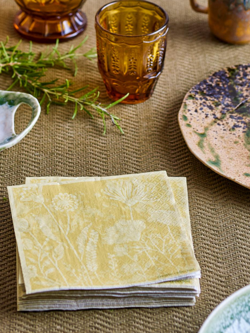 Faustina Serviette, Jaune, FSC® Mix, Papier