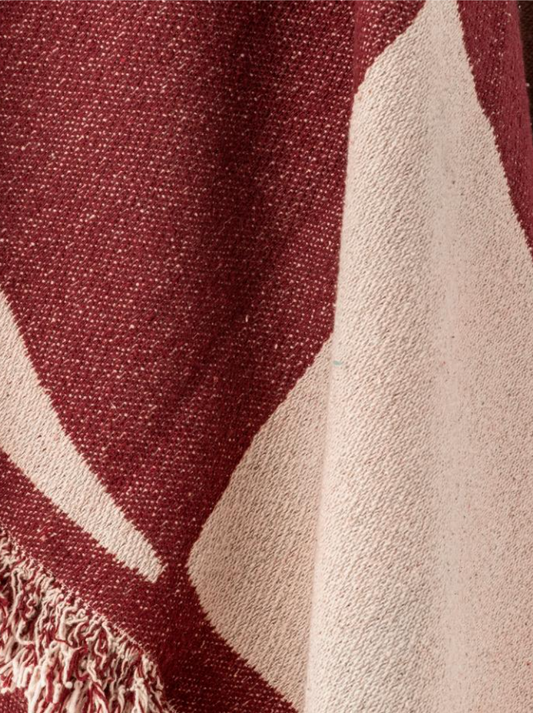 Olica Plaid, Rouge, Coton recyclé