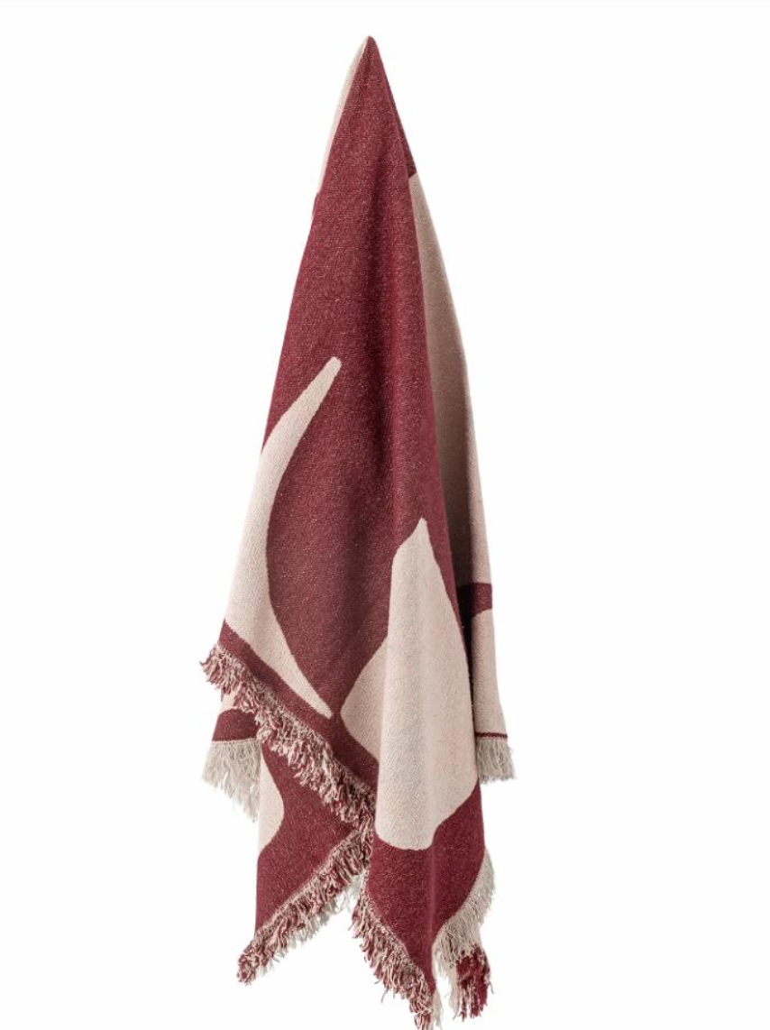 Olica Plaid, Rouge, Coton recyclé