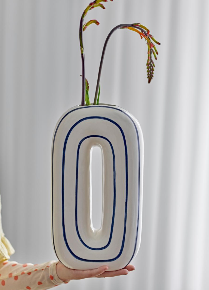 Mae Vase, Bleu, Céramique