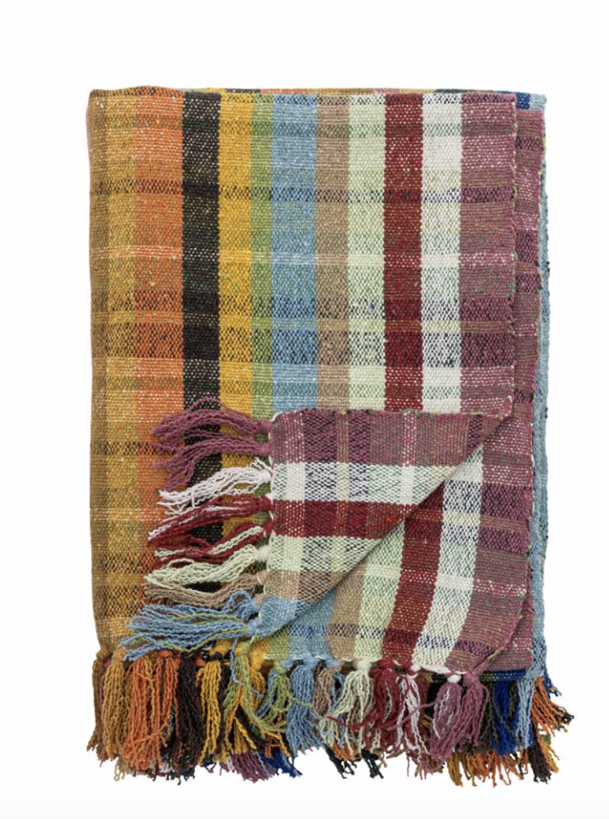 Elmy Plaid, Orange, Coton recyclé