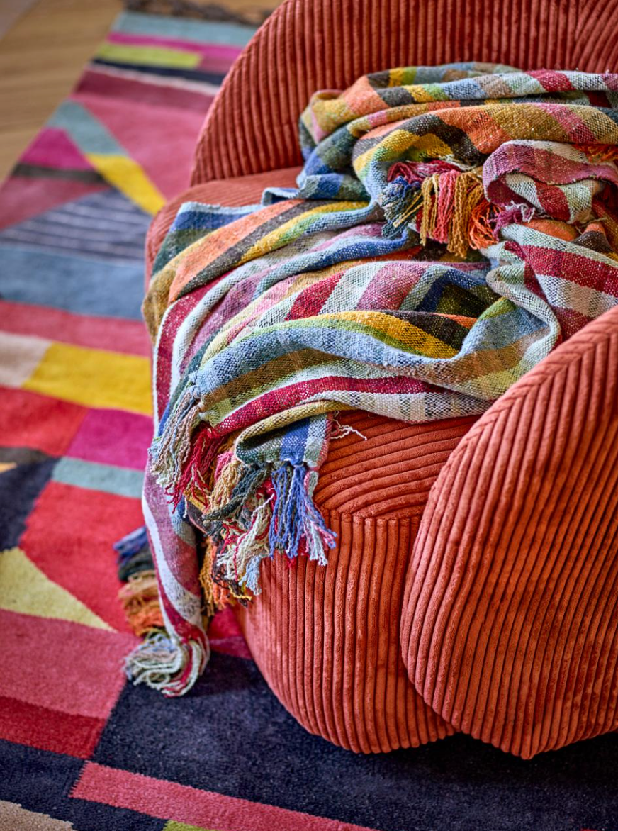 Elmy Plaid, Orange, Coton recyclé