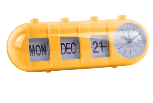Réveil rétro tube calendrier flip