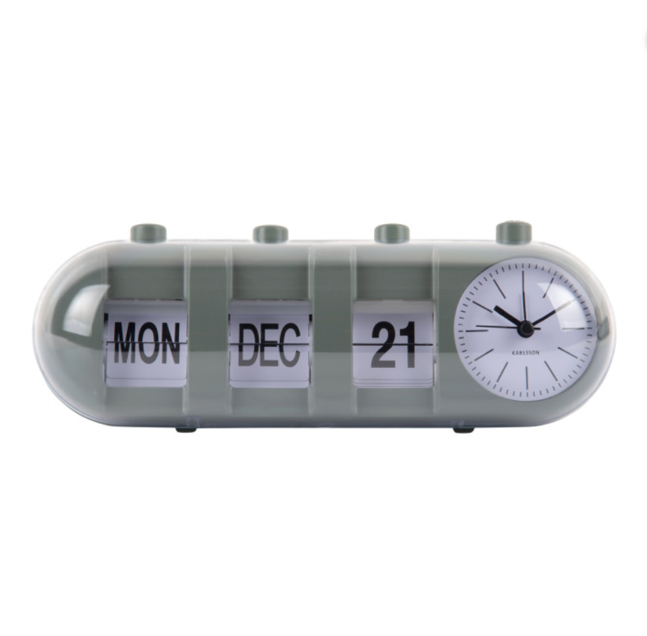 Réveil rétro tube calendrier flip