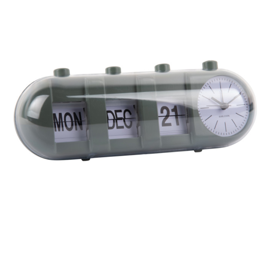 Réveil rétro tube calendrier flip