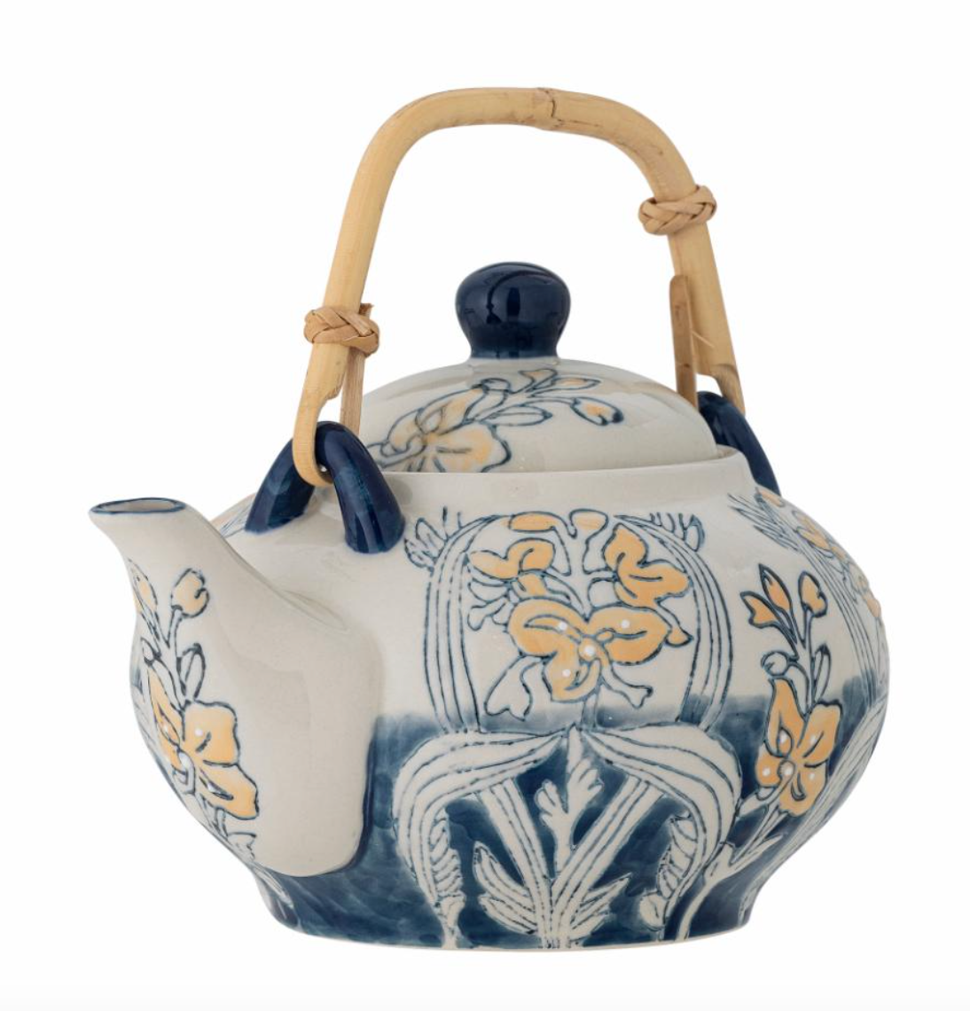 Myah Théière avec infuseur à thé, Bleu, Grès