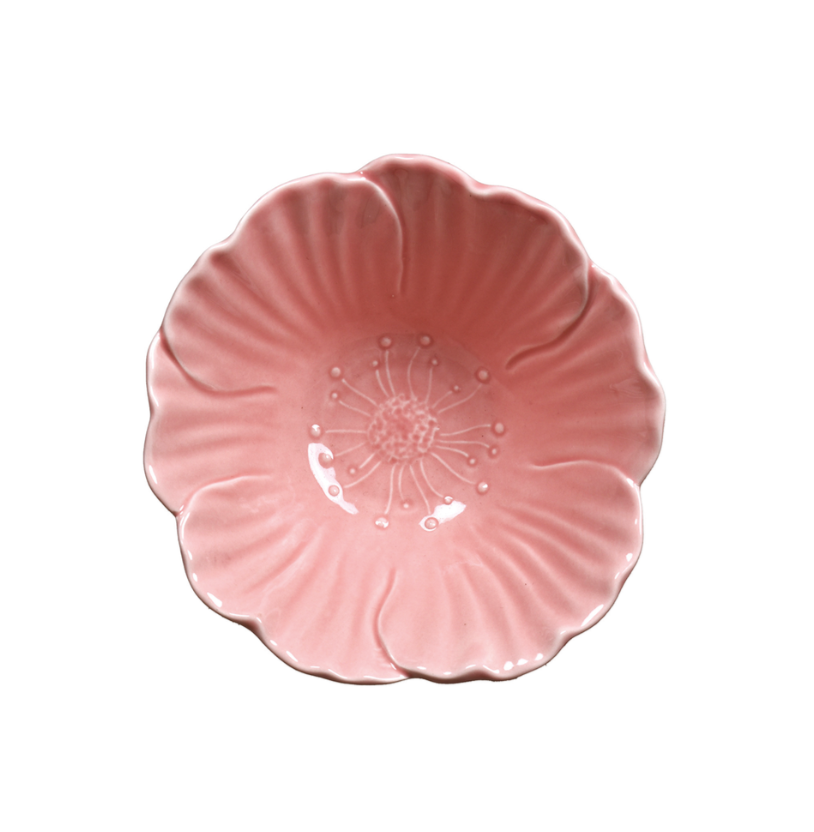 Coupelle fleur rose D14 H6cm