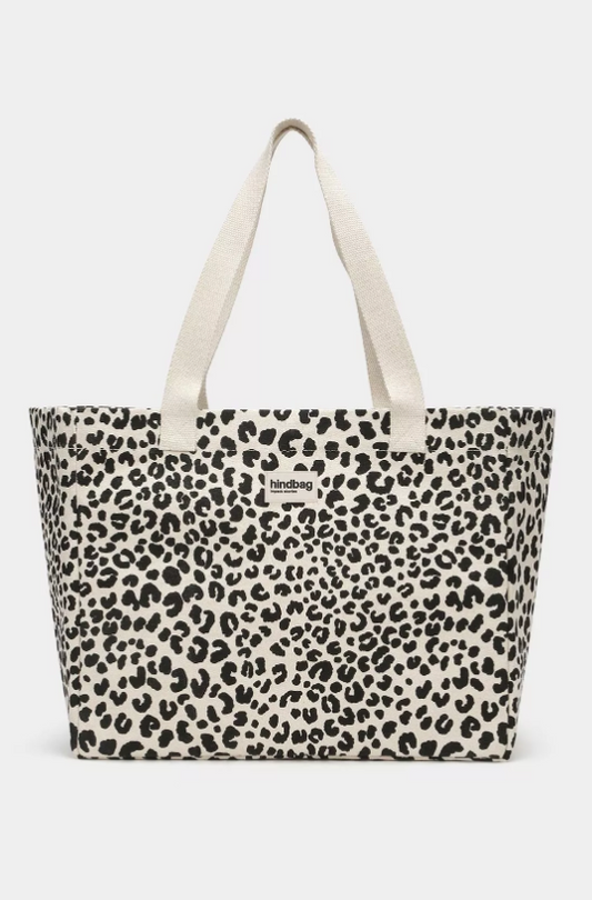 Sac cabas Claude Léopard écru