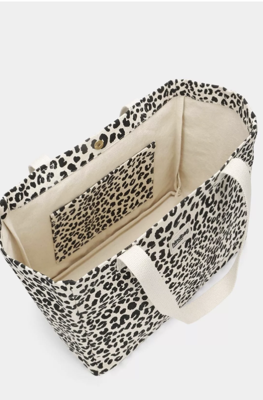 Sac cabas Claude Léopard écru