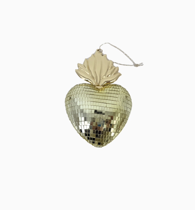 Cœur disco Ex-voto rose L13 P5 H19cm
