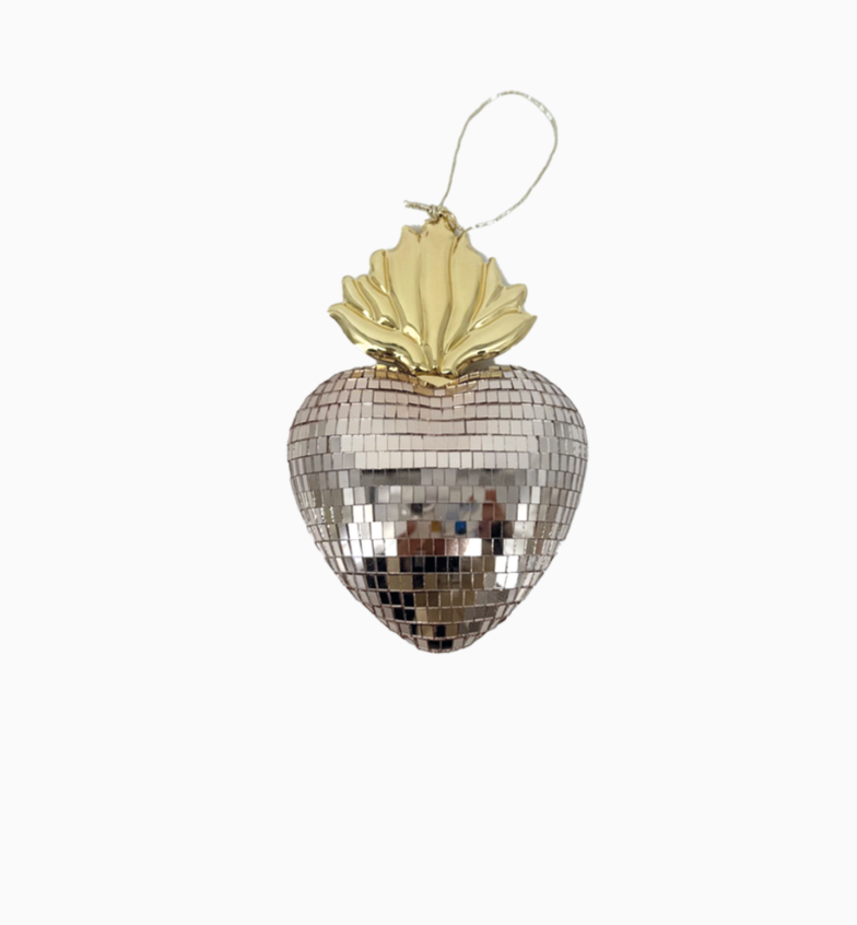 Cœur disco Ex-voto rose L13 P5 H19cm