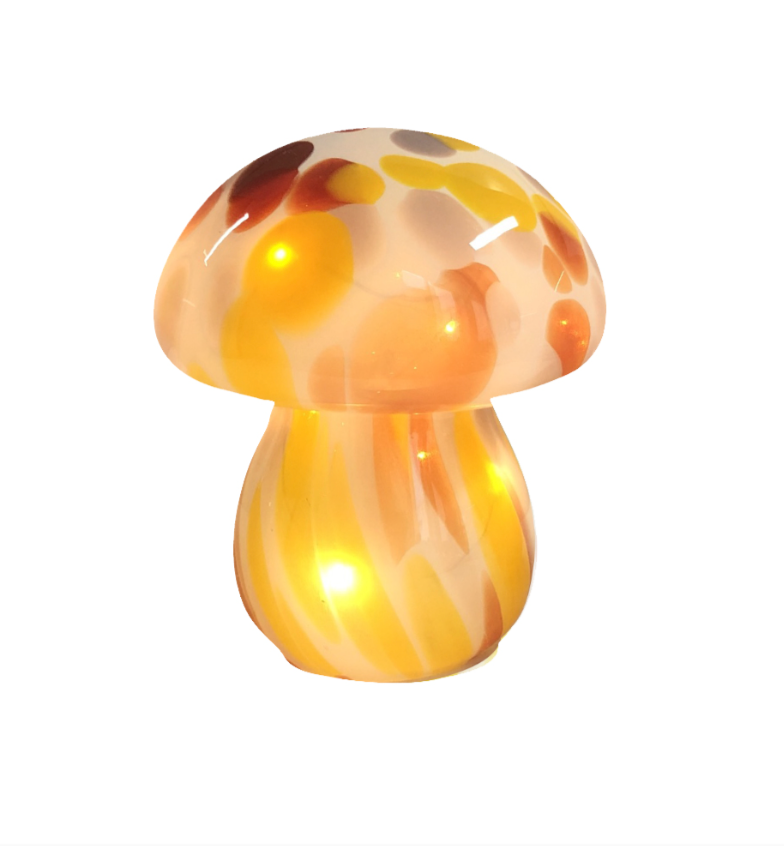 Déco LED champi tacheté à piles D13,5 H15,5cm
