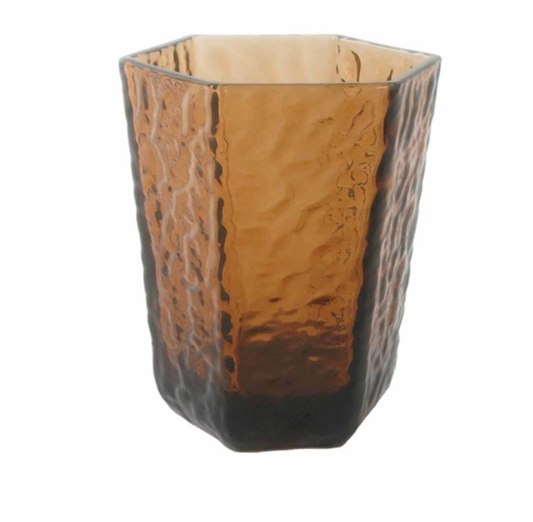 Verre gobelet Rocky ambre D8,5 H10cm