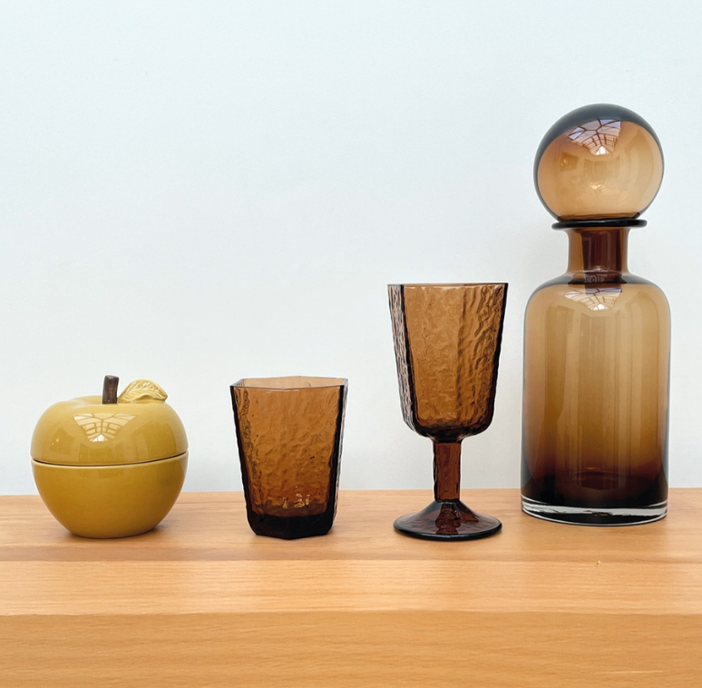 Verre gobelet Rocky ambre D8,5 H10cm
