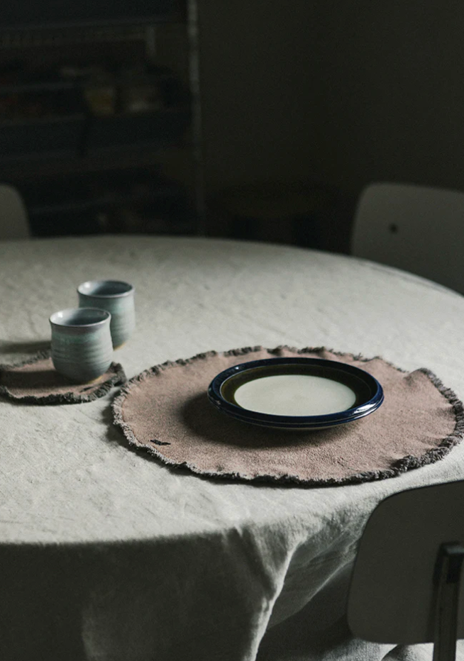SET DE NAPPES ET SOUS-VERRES STONEWASHED (SET DE 2)