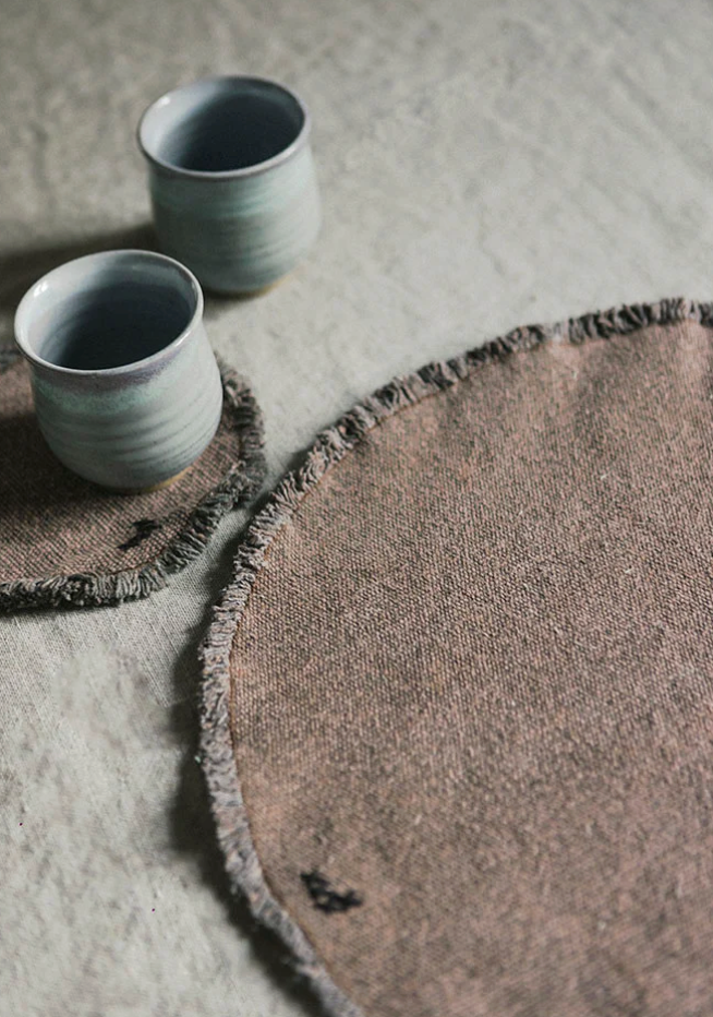 SET DE NAPPES ET SOUS-VERRES STONEWASHED (SET DE 2)