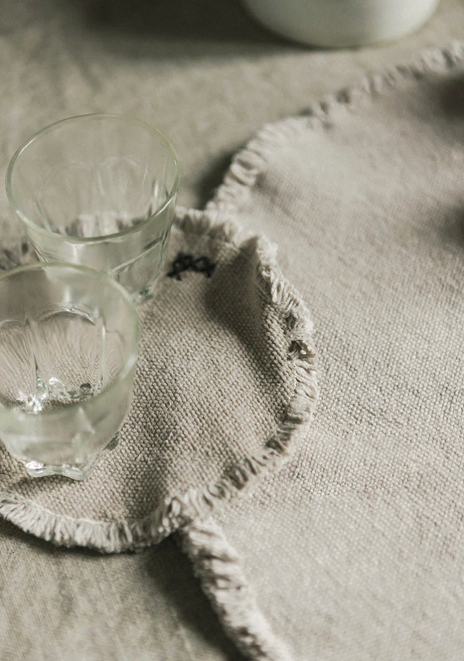 SET DE NAPPES ET SOUS-VERRES STONEWASHED (SET DE 2)