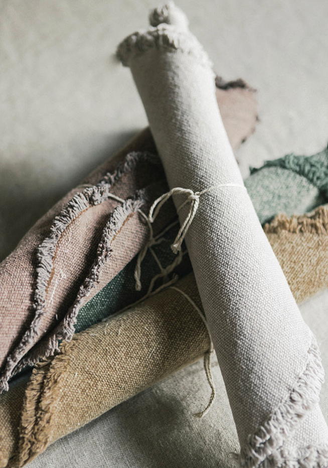 SET DE NAPPES ET SOUS-VERRES STONEWASHED (SET DE 2)