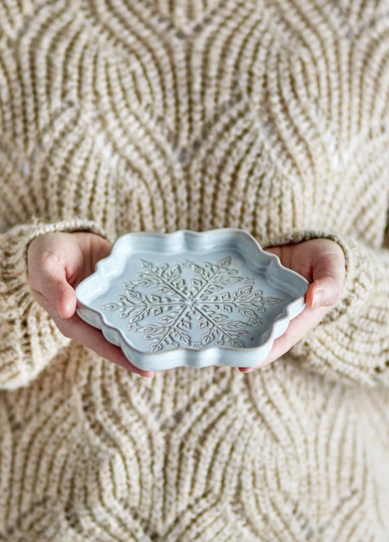 Winter Assiette de service, Blanc, Grès