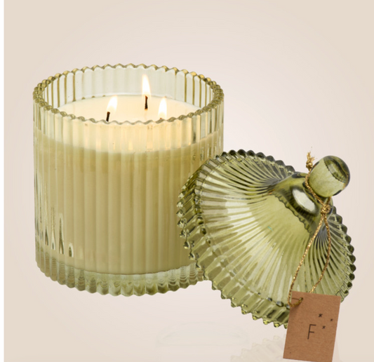 Bougie Bonbonniere verte - Musc des Neiges, 400g