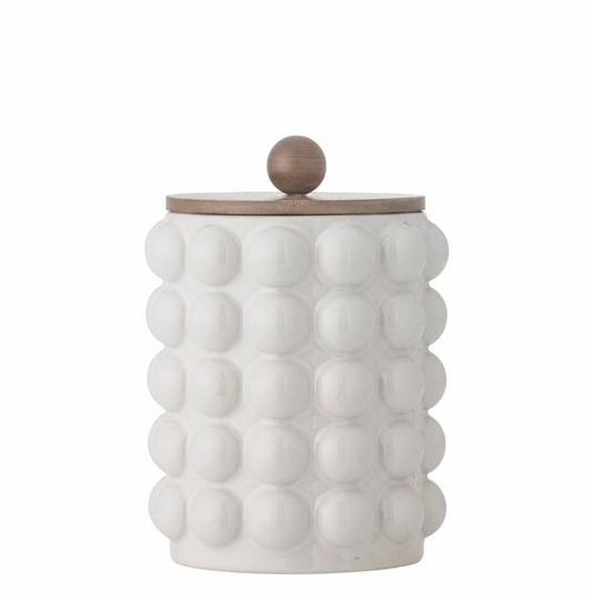 Madge Cruche avec couvercle , Blanc, Grès