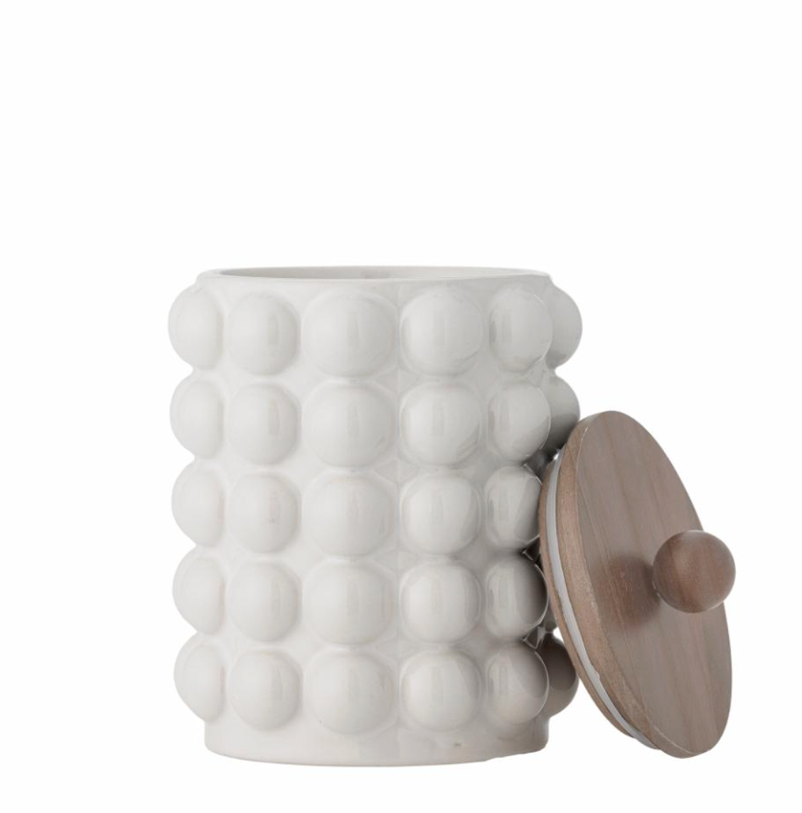 Madge Cruche avec couvercle , Blanc, Grès