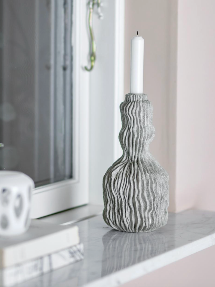 Briar Bougeoir, Gris, Polyrésine