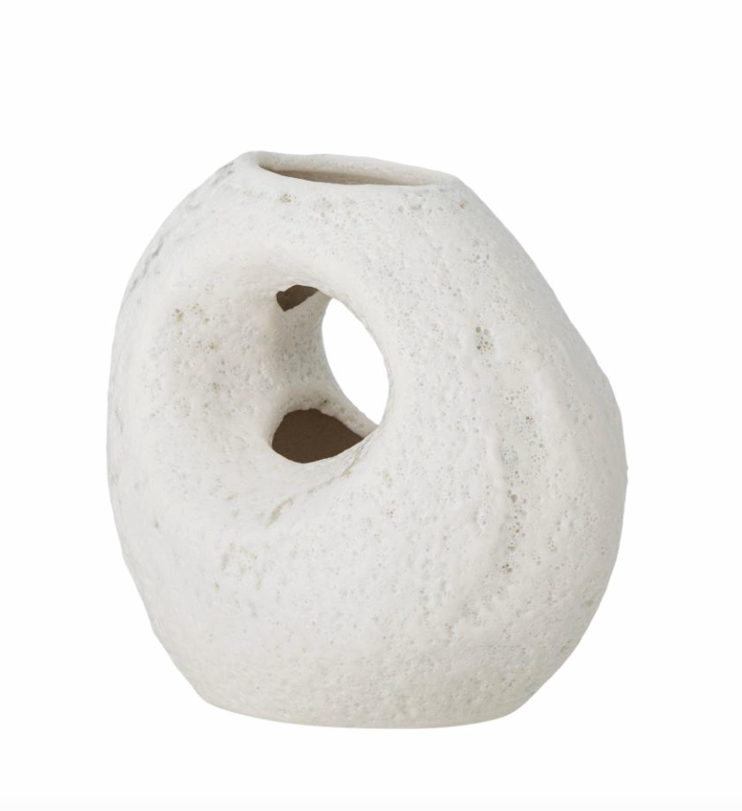 Caia Vase, Blanc, Grès