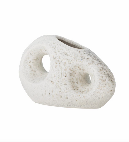 Caia Vase, Blanc, Grès