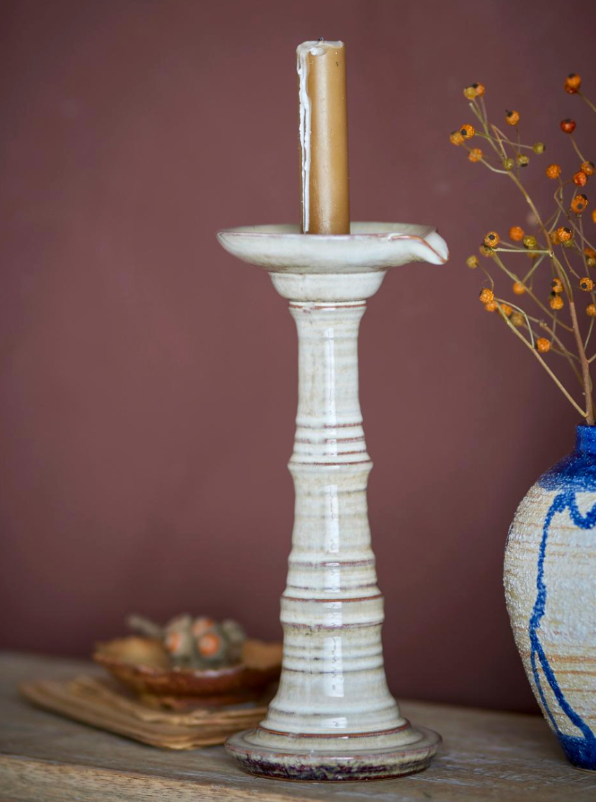 Rigby Bougeoir, Gris, Grès