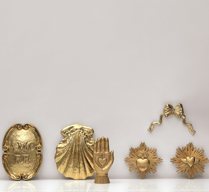 Déco murale amore doré L14,7 P2,2 H20,5cm