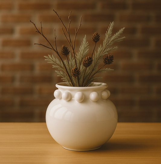 Vase bouly blanc D16 H13cm