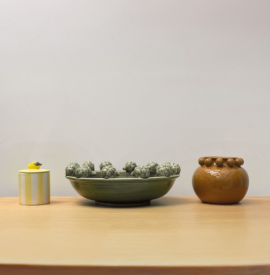 Vase bouly brun D16 H13cm